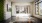 a room with a large glass window